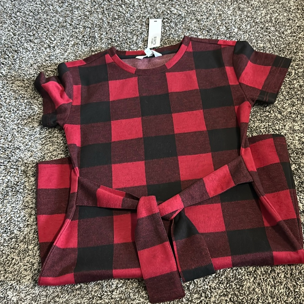 BB Dakota size small plaid flannel material dress size small w tags